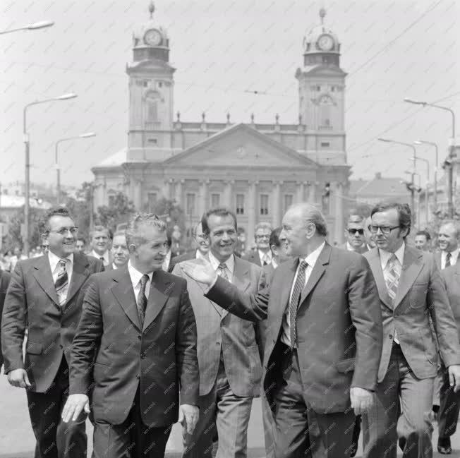 Külkapcsolat - Kádár János és Nicolae Ceausescu Debrecenben